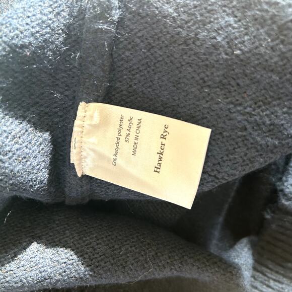 Hawker Rye Sweater Mens Size L Pullover Hoodie Intarsia Fair Isle Blue Soft - Picture 6 of 6